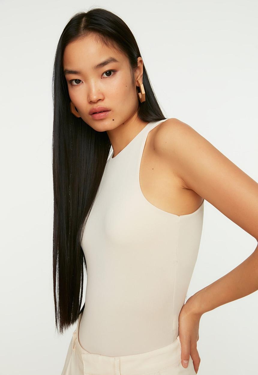 Trendyol - Snap knitted bodysuit - stone
