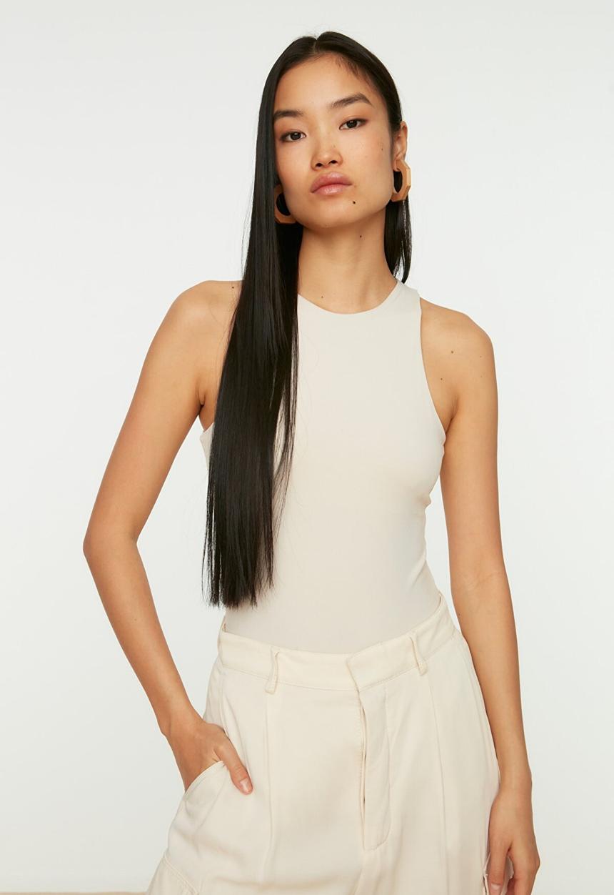 Trendyol - Snap knitted bodysuit - stone