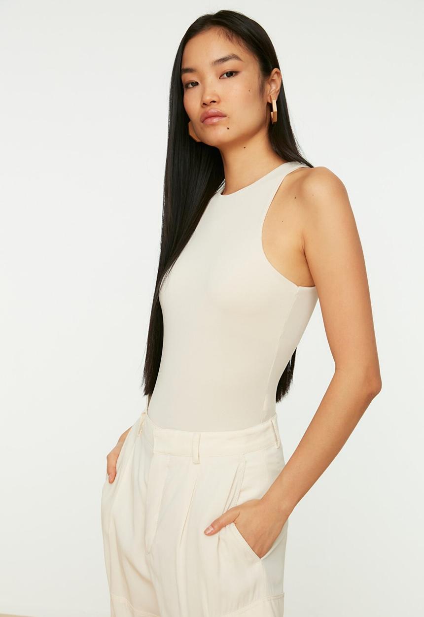 Trendyol - Snap knitted bodysuit - stone
