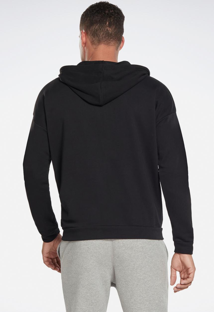 Reebok - Workout Ready Piping Zip-Up Sweatshirt -  Black