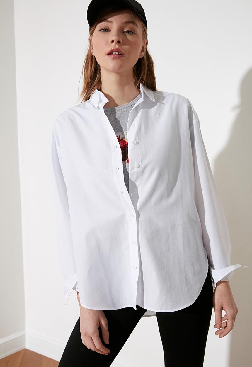 Trendyol - Loose fit shirt - white