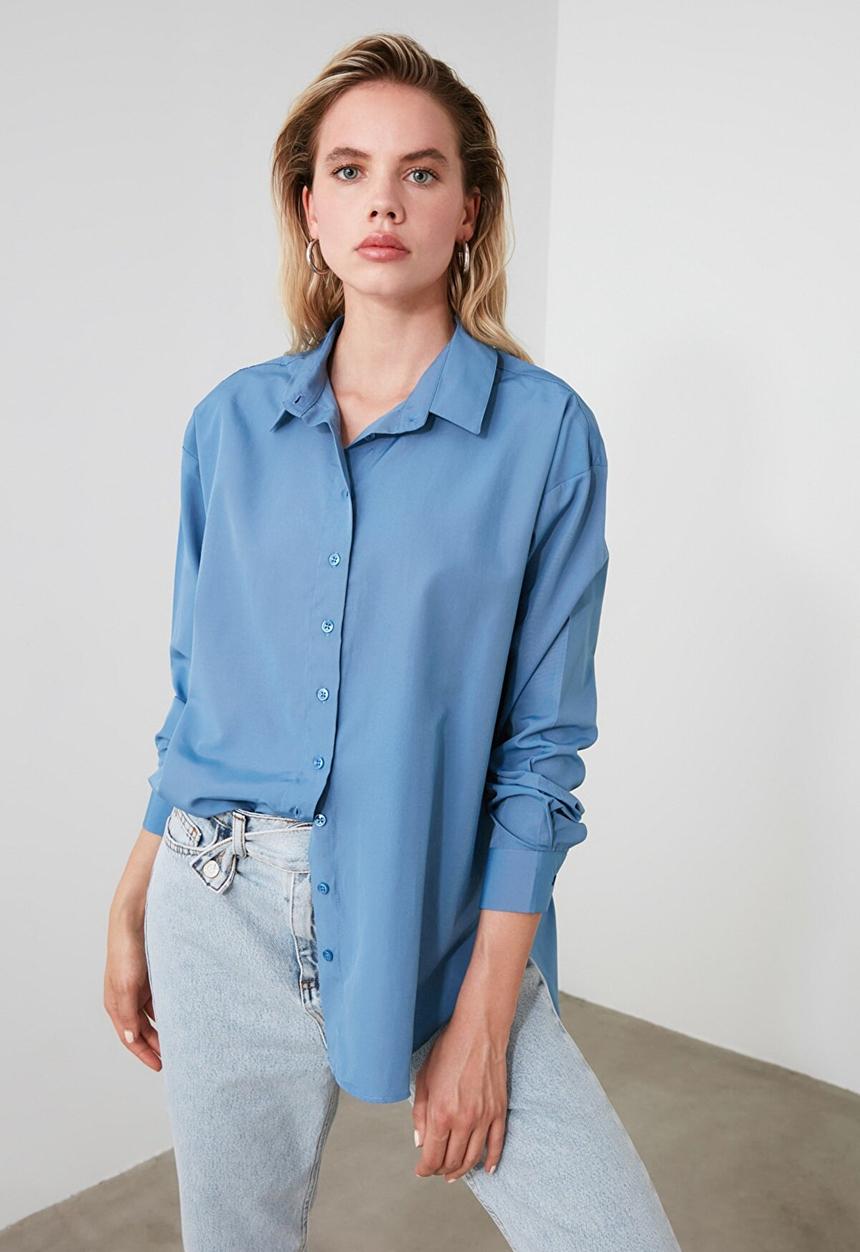 Trendyol - Loose fit shirt - petrol