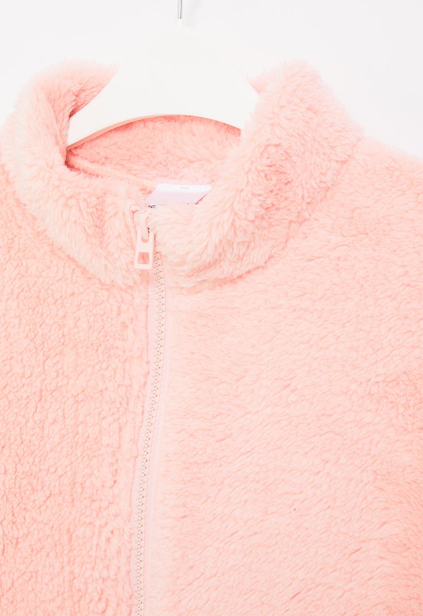Pop Candy - Zip through fluffy jacket - pink