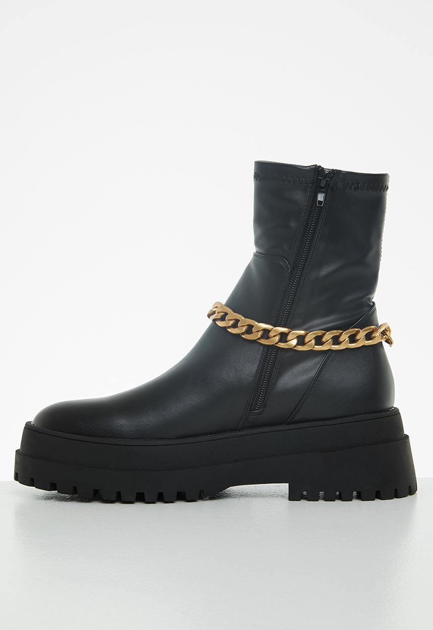 Public Desire - Tessa chunky chain ankle boot - black