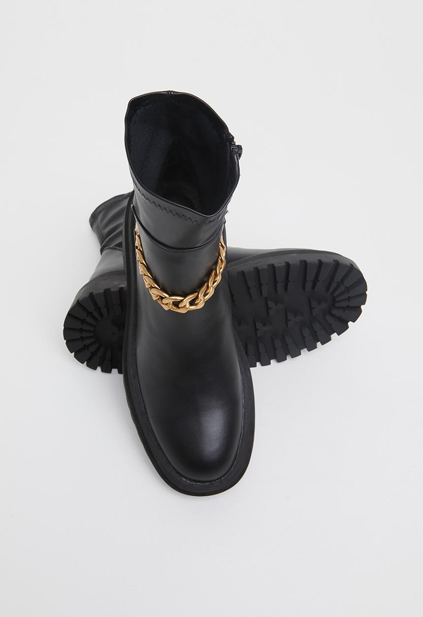 Public Desire - Tessa chunky chain ankle boot - black