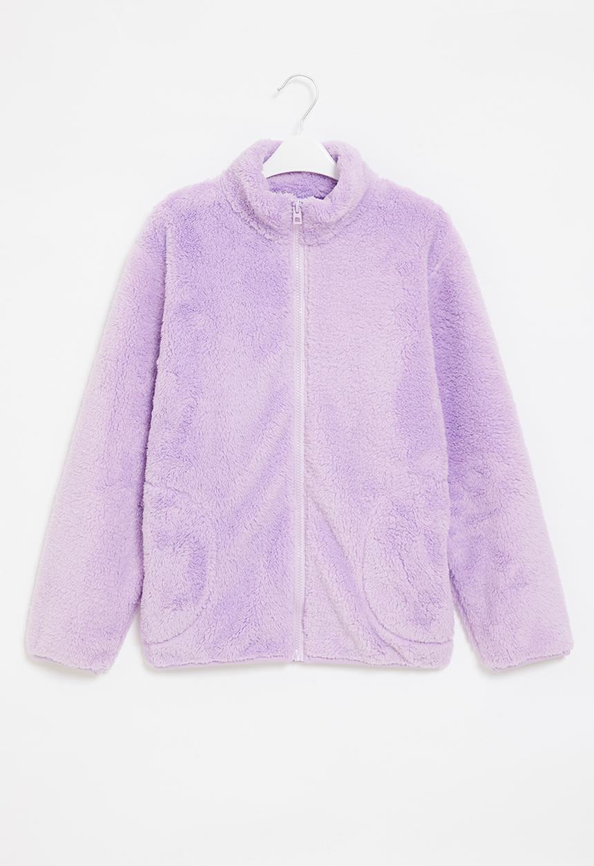Pop Candy - Zip through fluffy jacket - purple