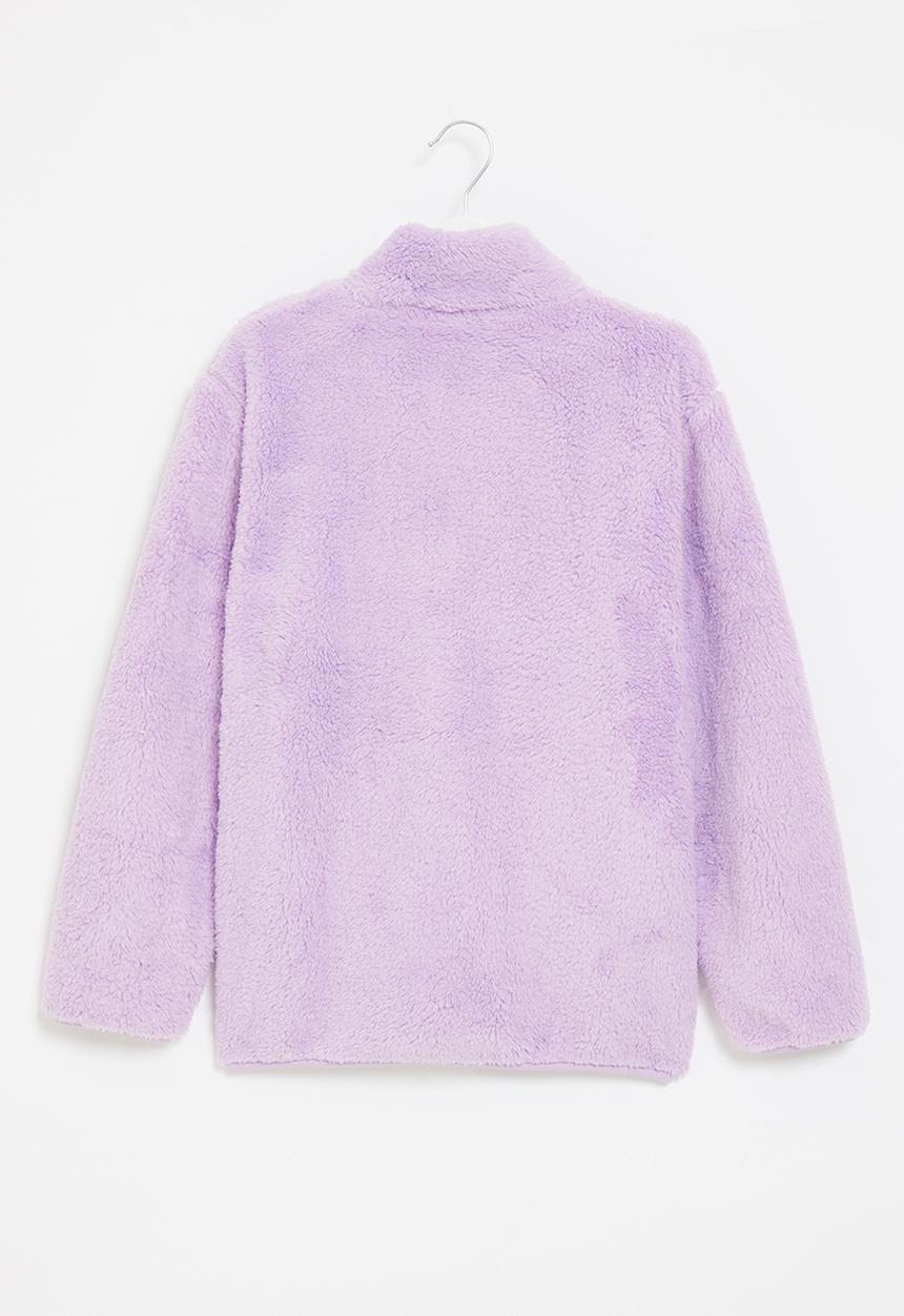 Pop Candy - Zip through fluffy jacket - purple
