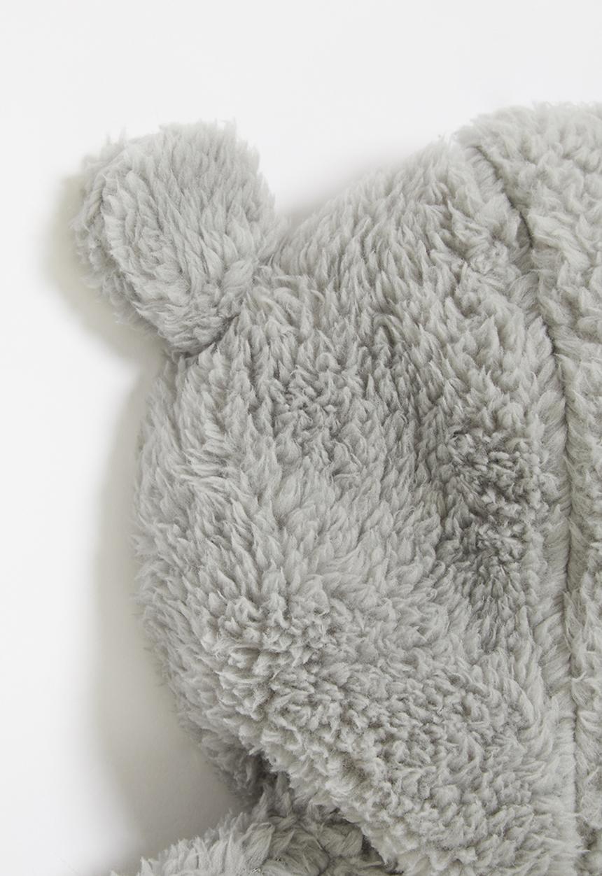 Pop Candy - Baby hooded teddy jacket - grey