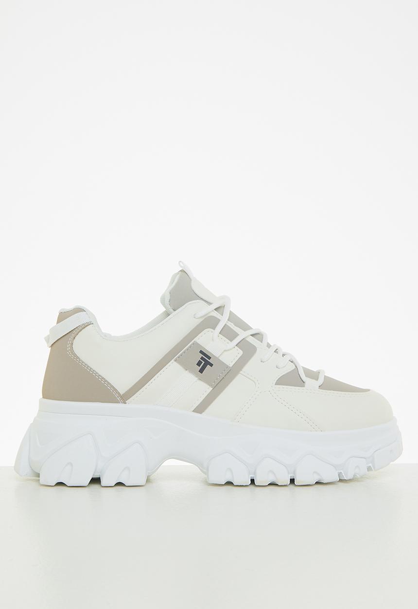 Tom Tom - Splatter chunky sneaker - white & grey