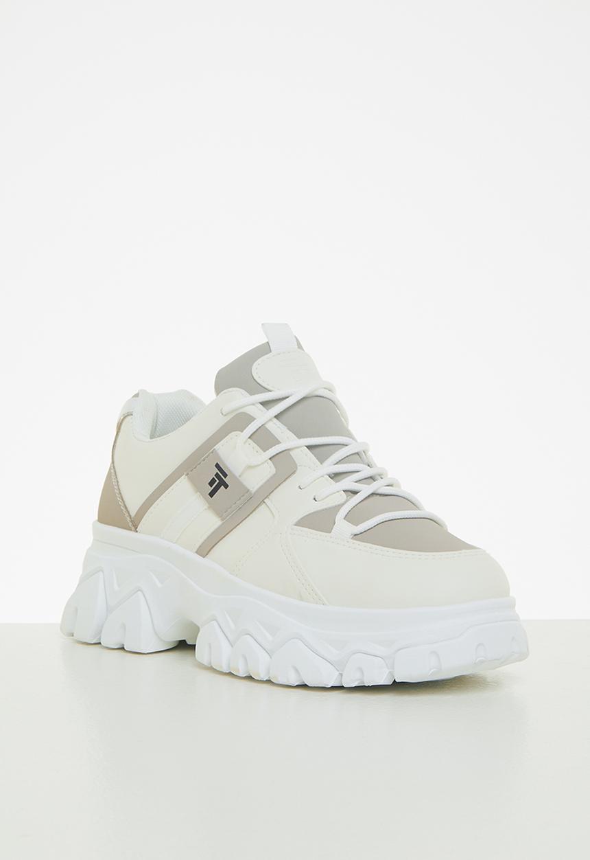 Tom Tom - Splatter chunky sneaker - white & grey