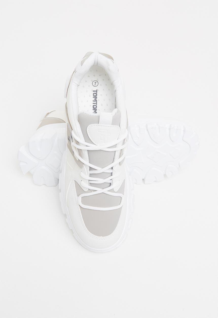 Tom Tom - Splatter chunky sneaker - white & grey