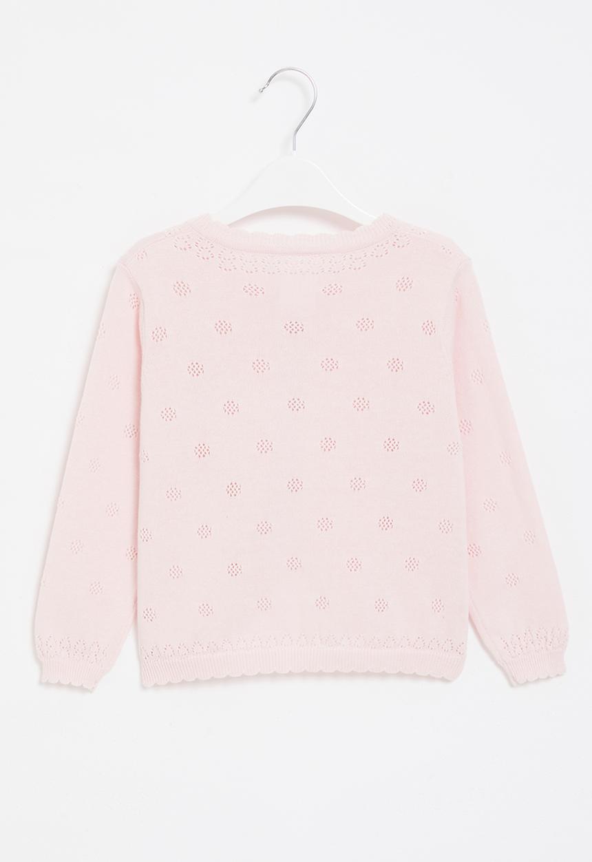 Pop Candy - Delicate cardigan with pointelle detail - pink