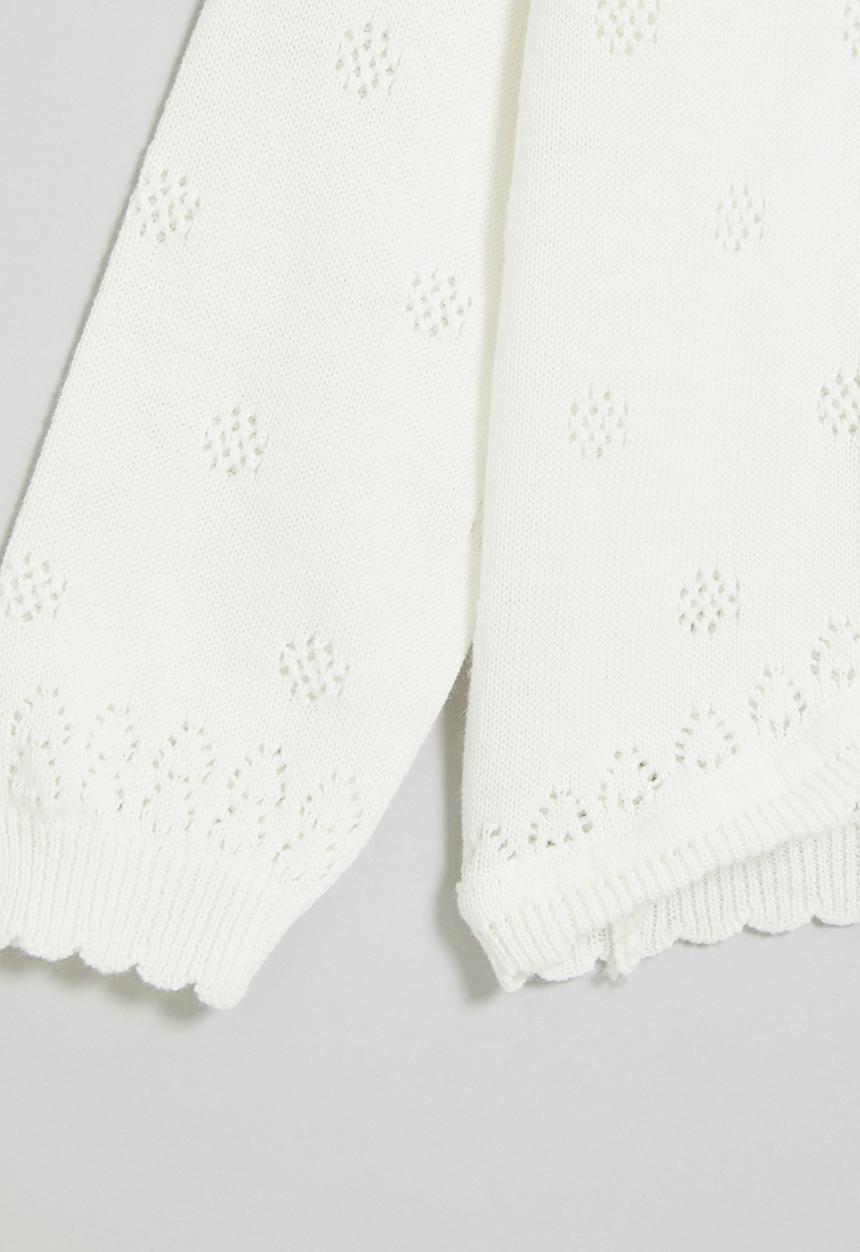 Pop Candy - Delicate cardigan with pointelle detail - white