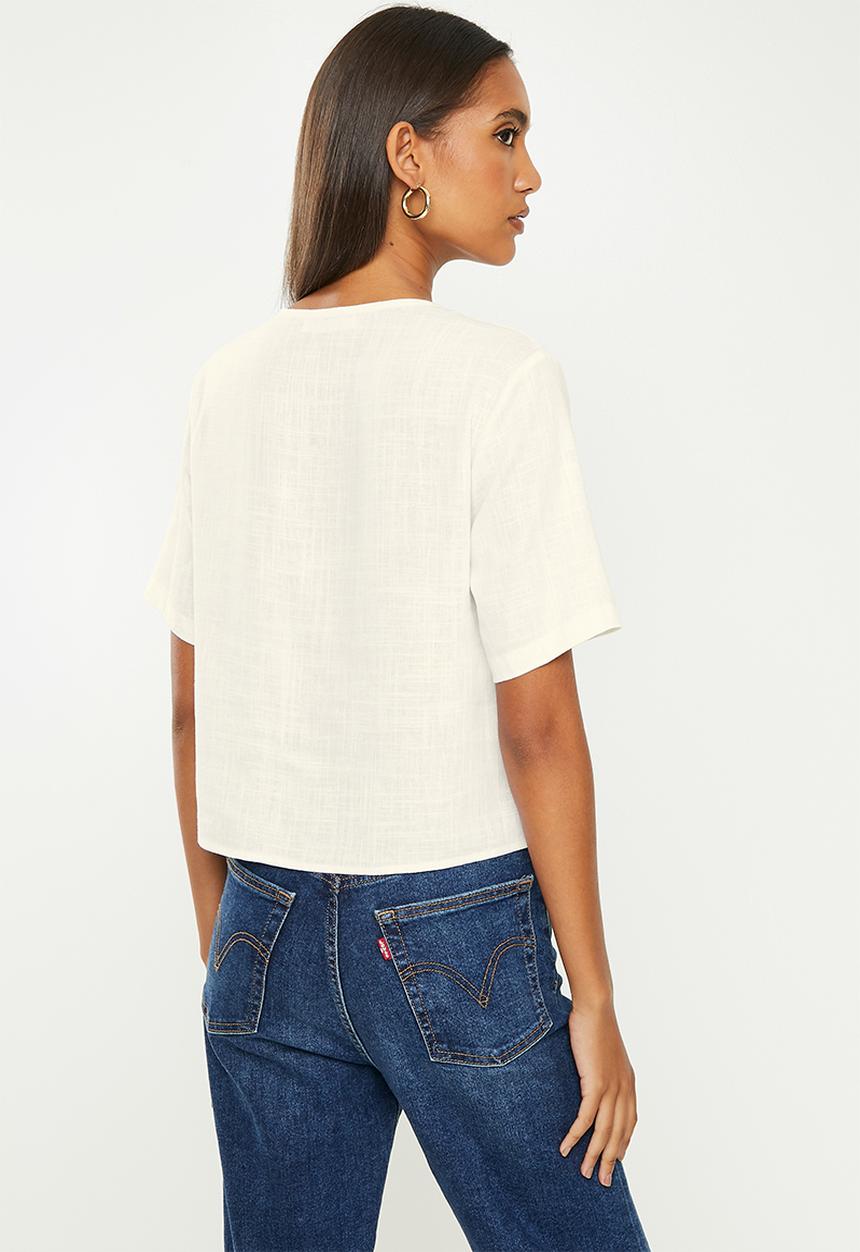 Glamorous - Linen look blouse - white