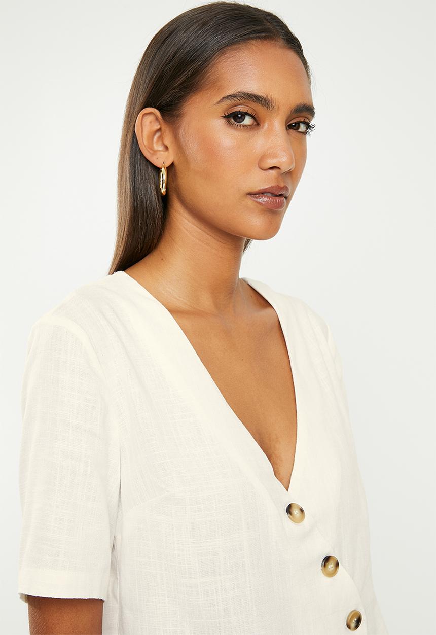 Glamorous - Linen look blouse - white