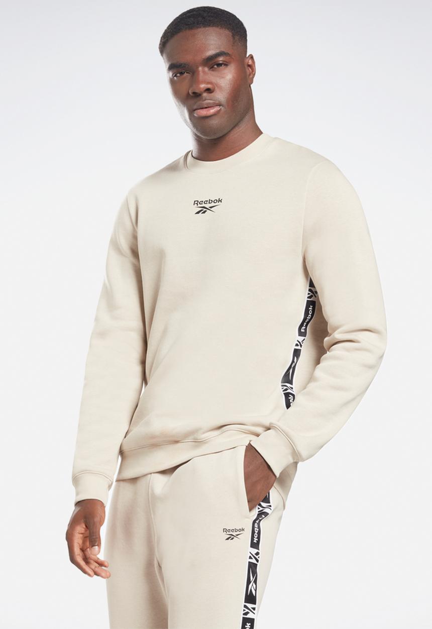 Reebok - Reebok Identity Tape Crew Sweatshirt - stucco