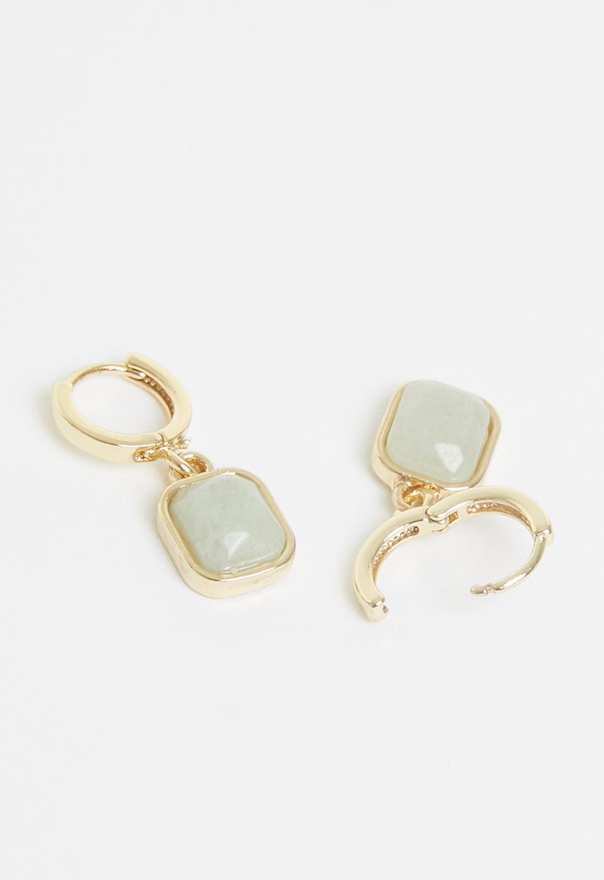 Rubi - Premium huggie hoop - gold plated jade