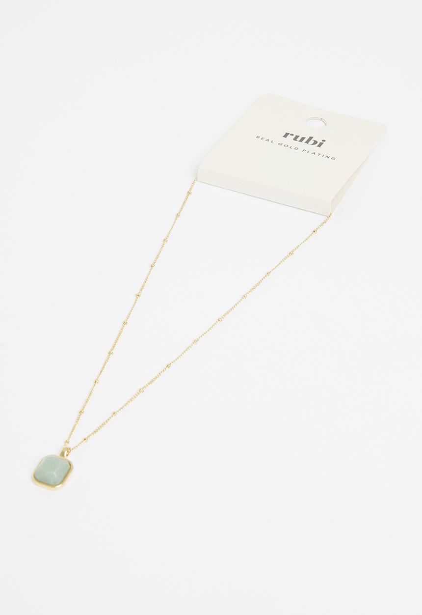 Rubi - Premium pendant necklace - gold plated jade