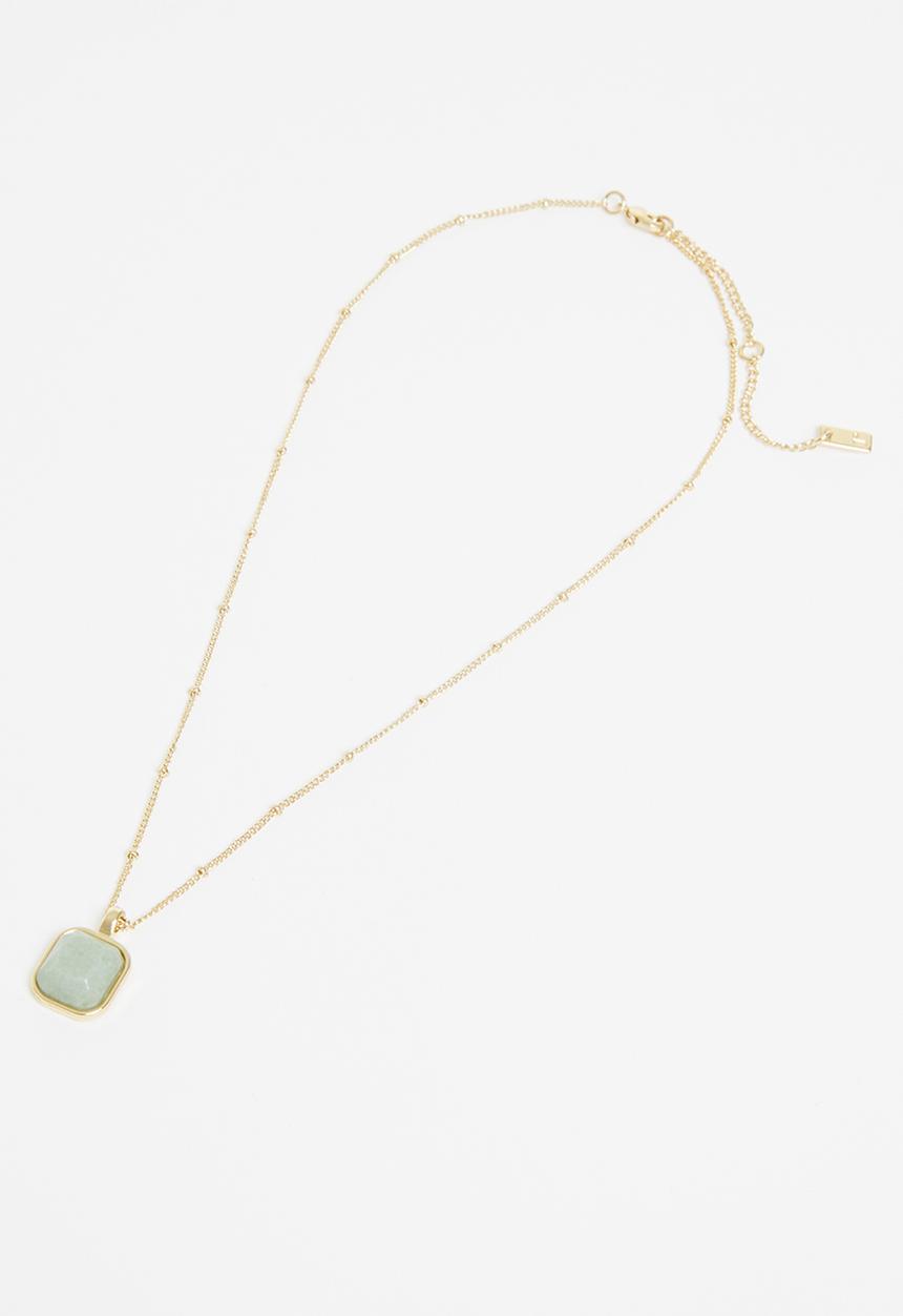 Rubi - Premium pendant necklace - gold plated jade