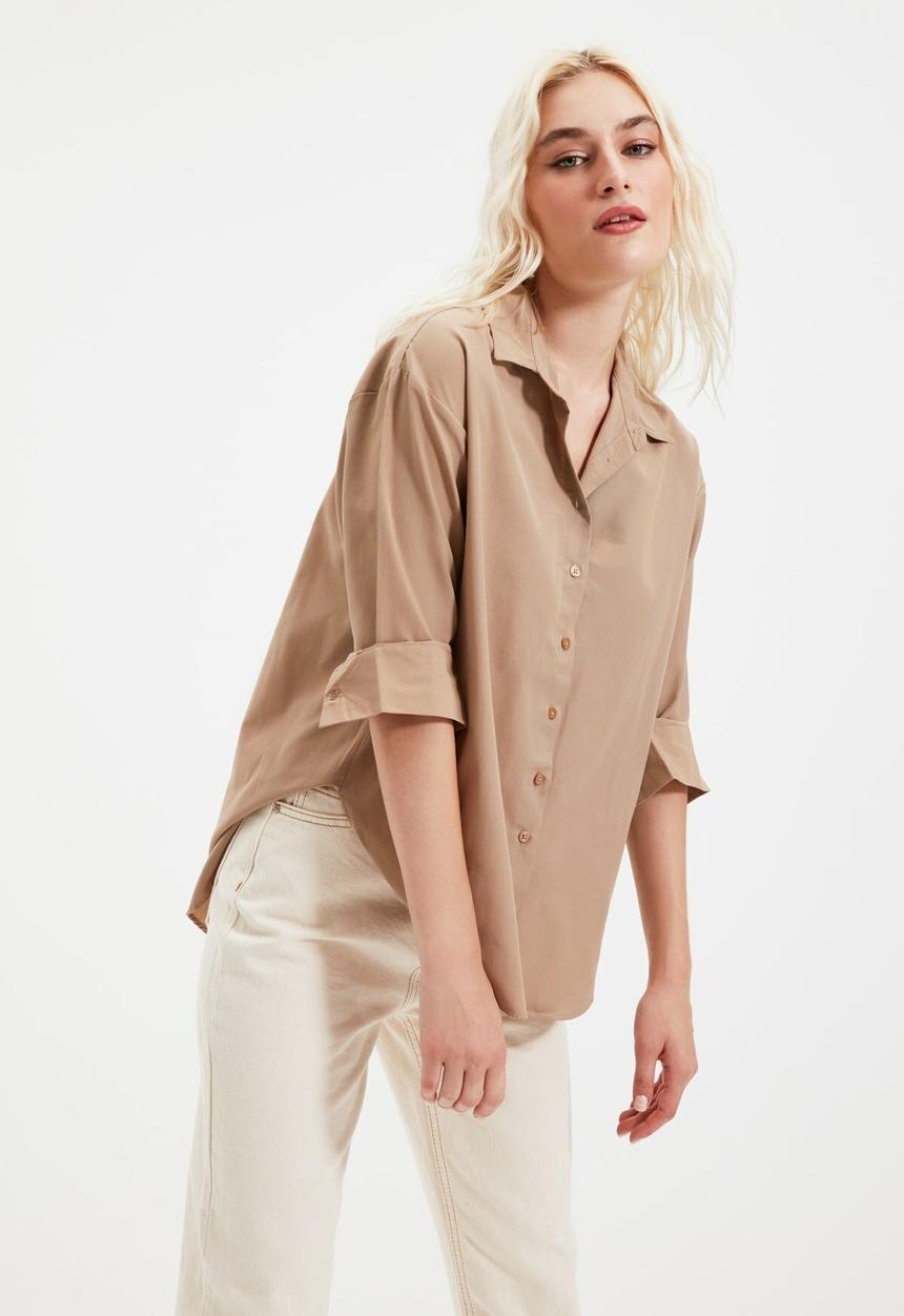 Trendyol - Loose fit shirt - mink