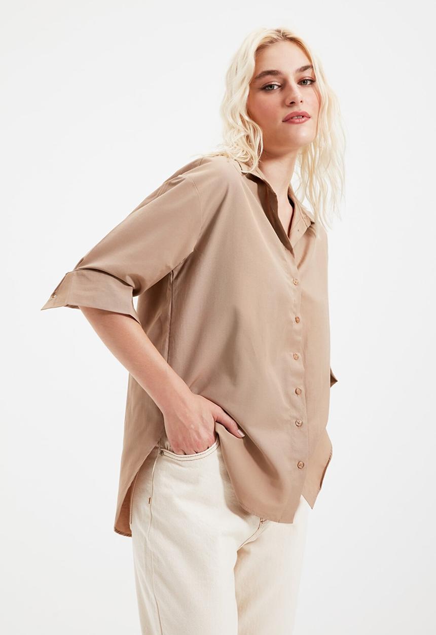 Trendyol - Loose fit shirt - mink
