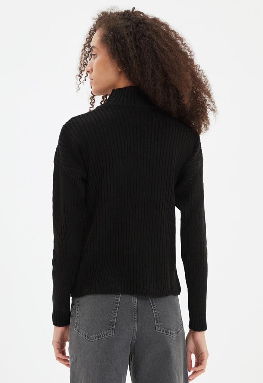 Trendyol - Openwork knitwear sweater - black