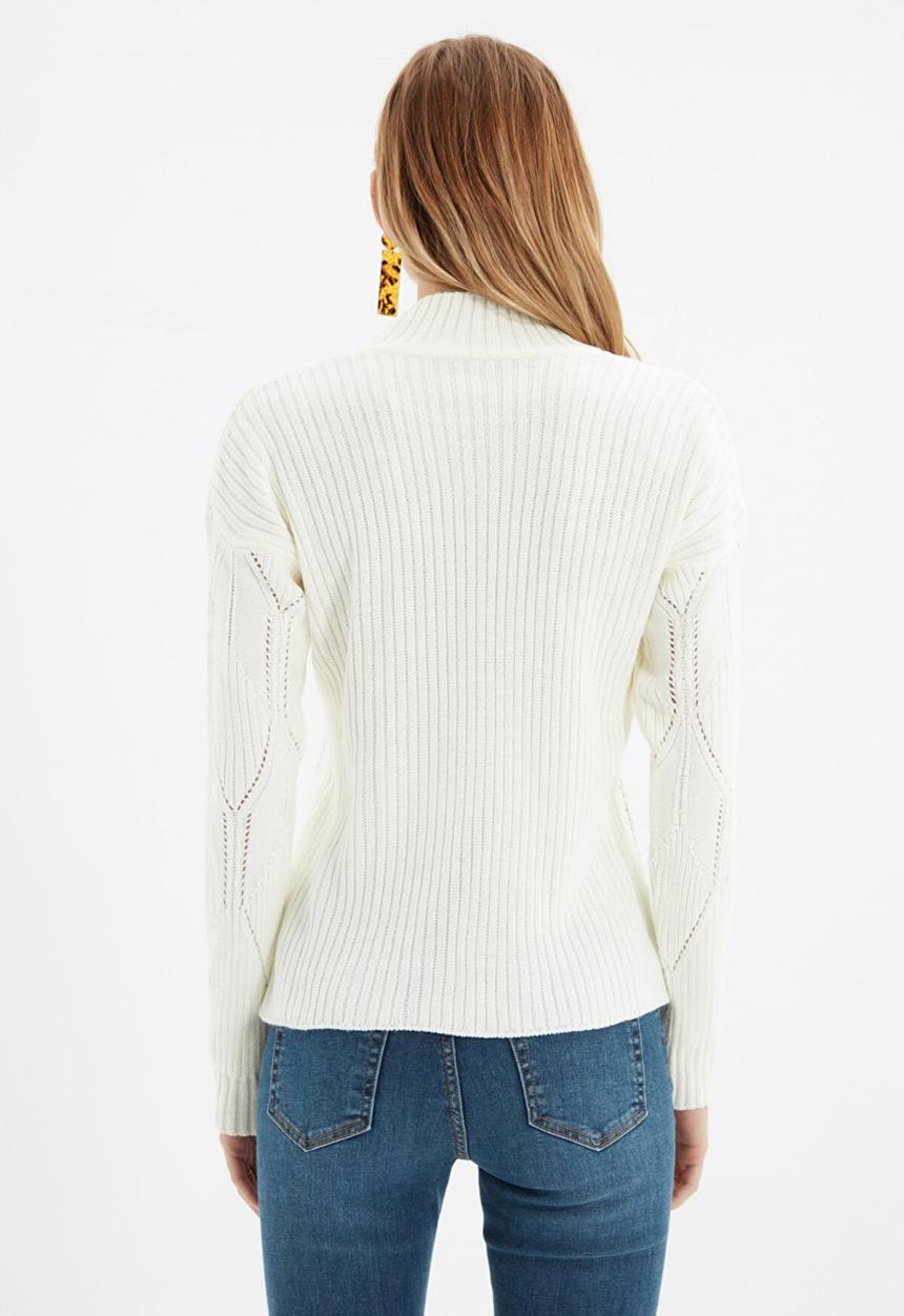 Trendyol - Openwork knitwear sweater - ecru