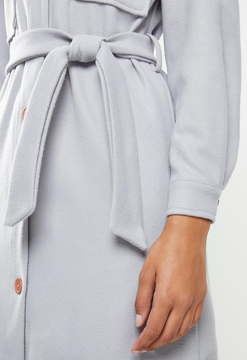 dailyfriday - Longer length shacket - light grey