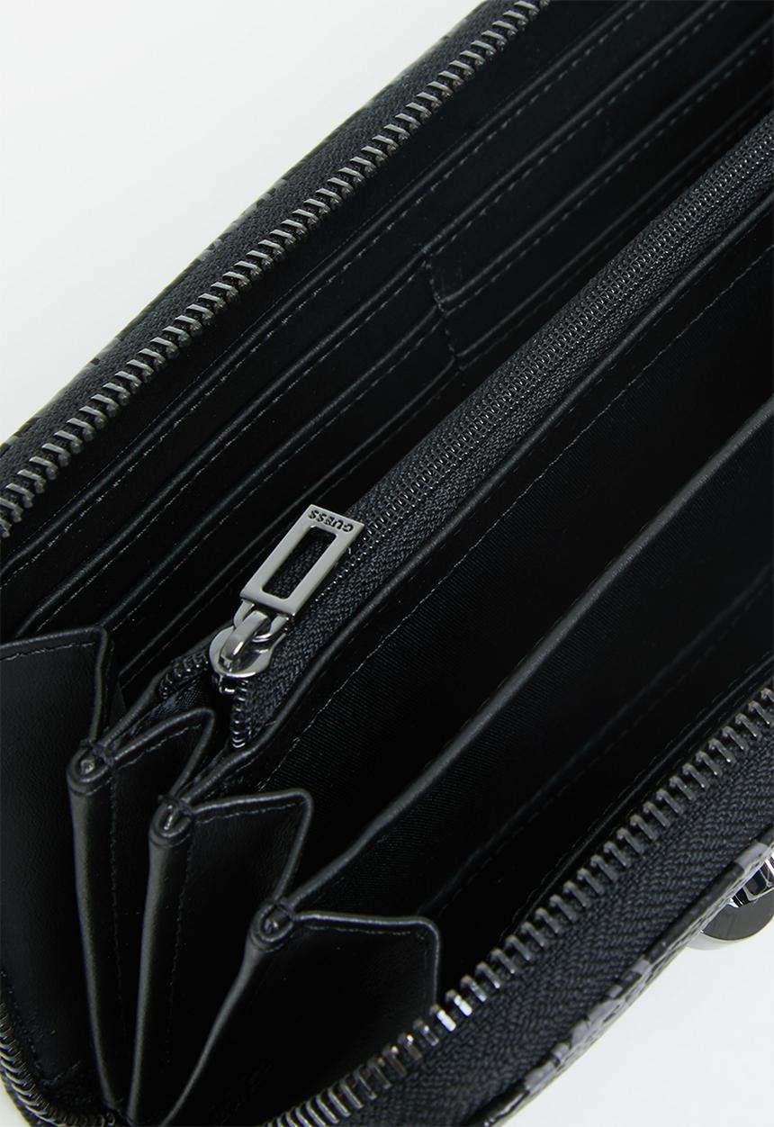 GUESS - Hensley logo slg large zip around - black