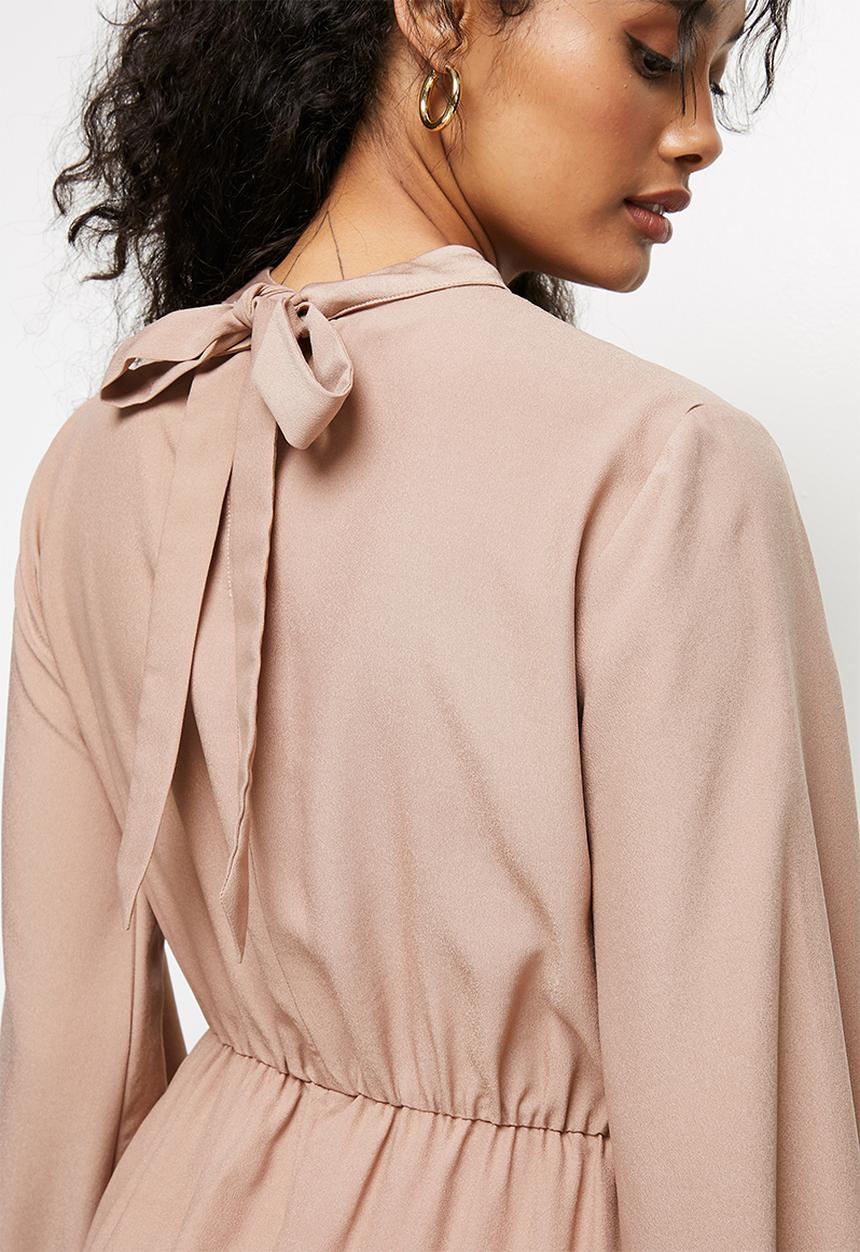 MILLA - Satin mini dress - mink