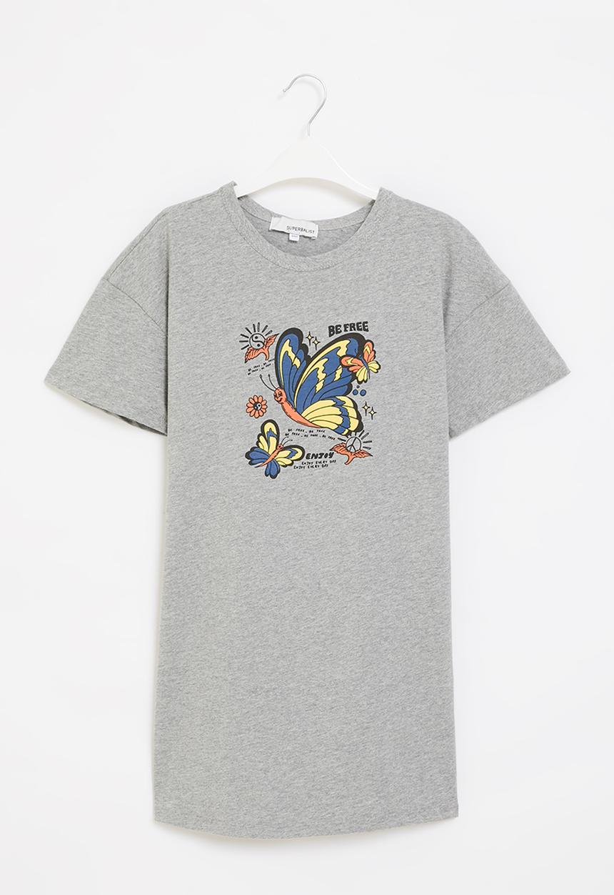 Superbalist - Oversized T-shirt dress - grey