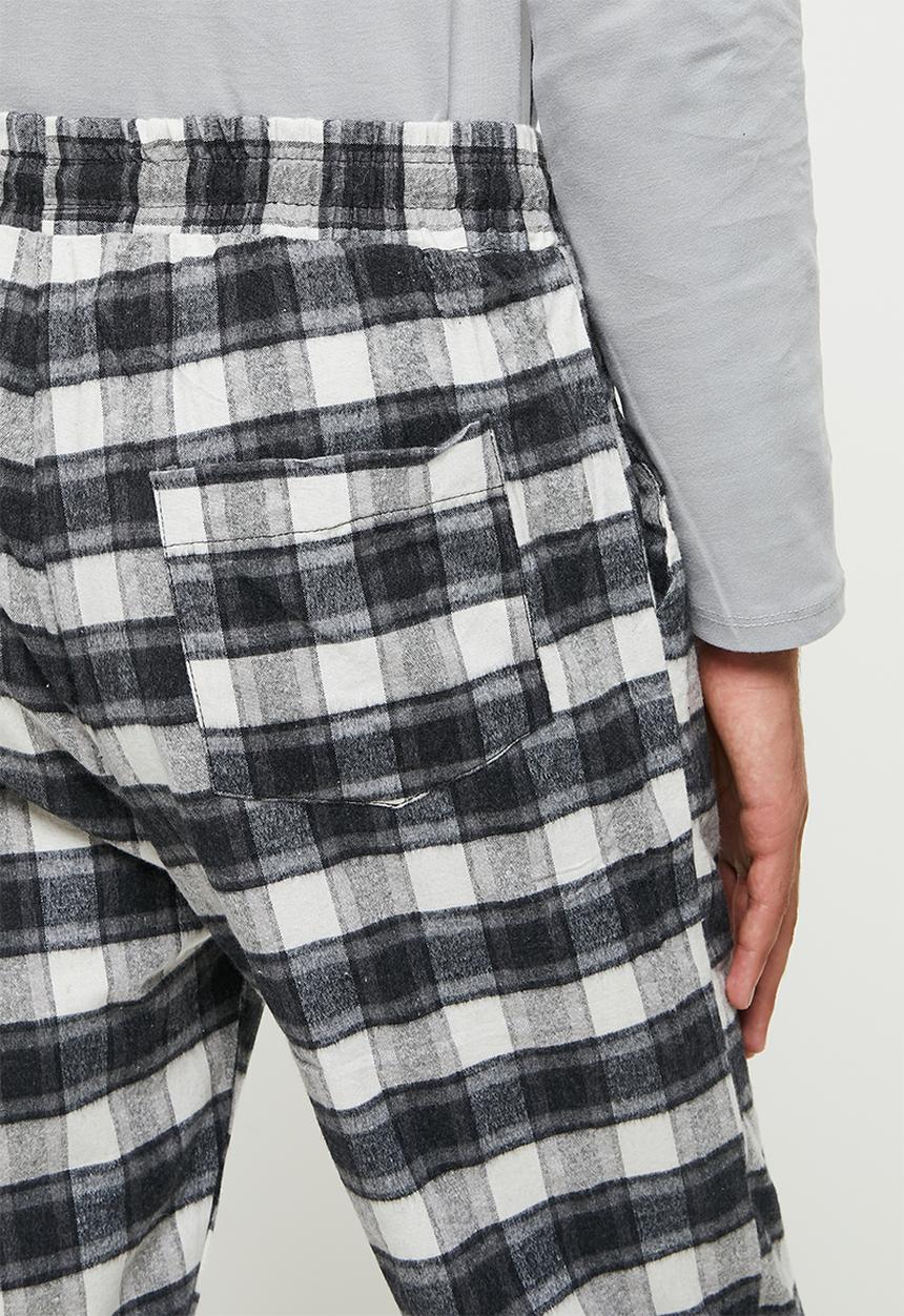 Trendyol - Check printed sleep pants - black & white 
