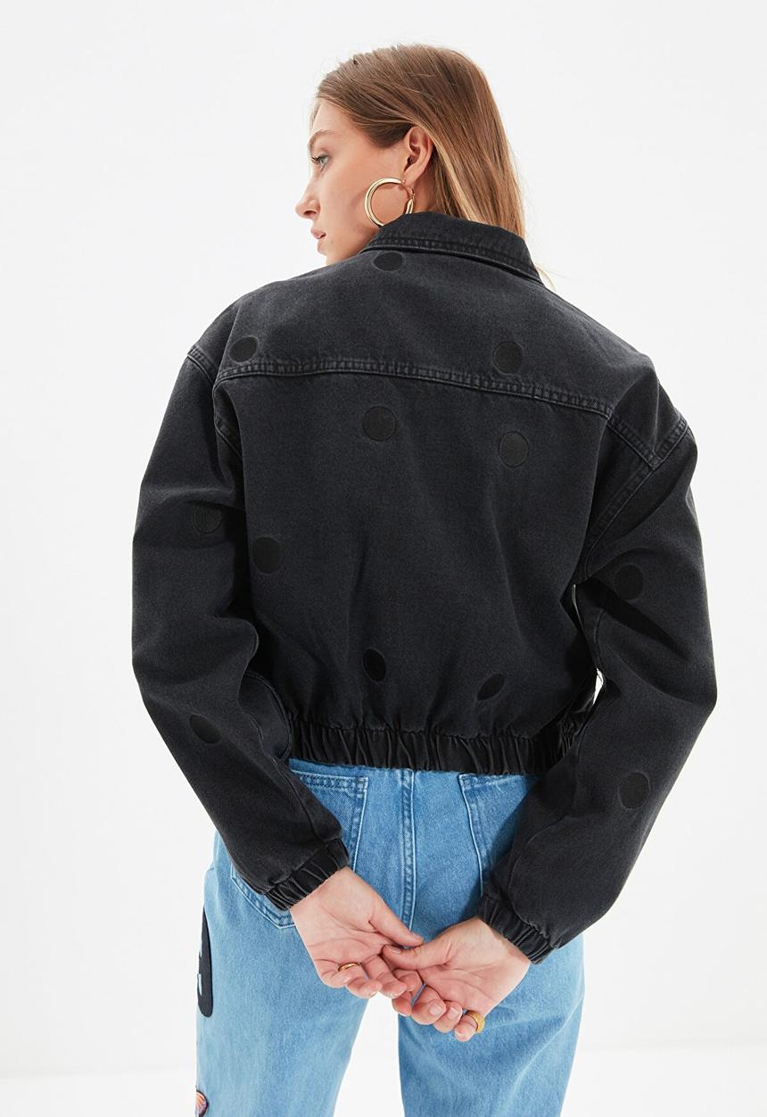 Trendyol - Bomber denim jacket - black