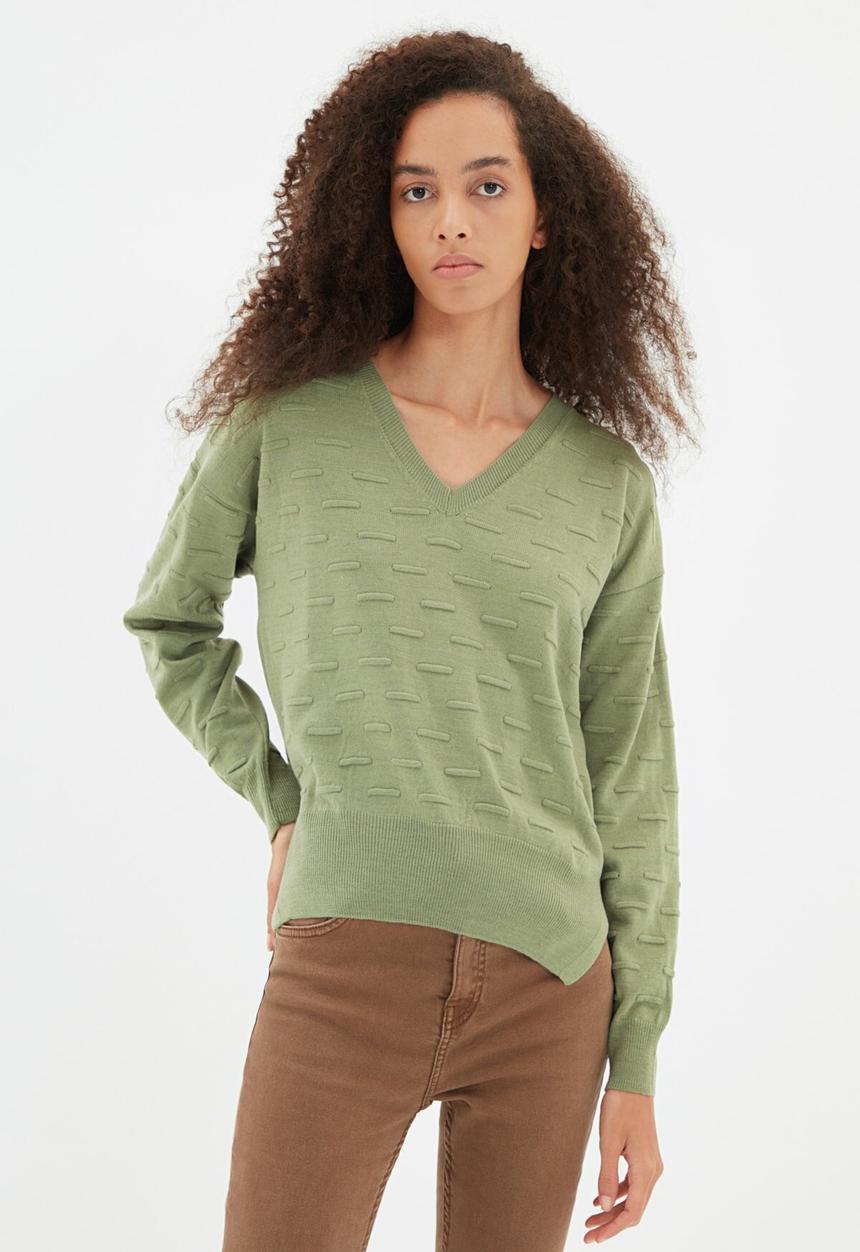 Trendyol - Knitted detailed knitwear sweater - mint