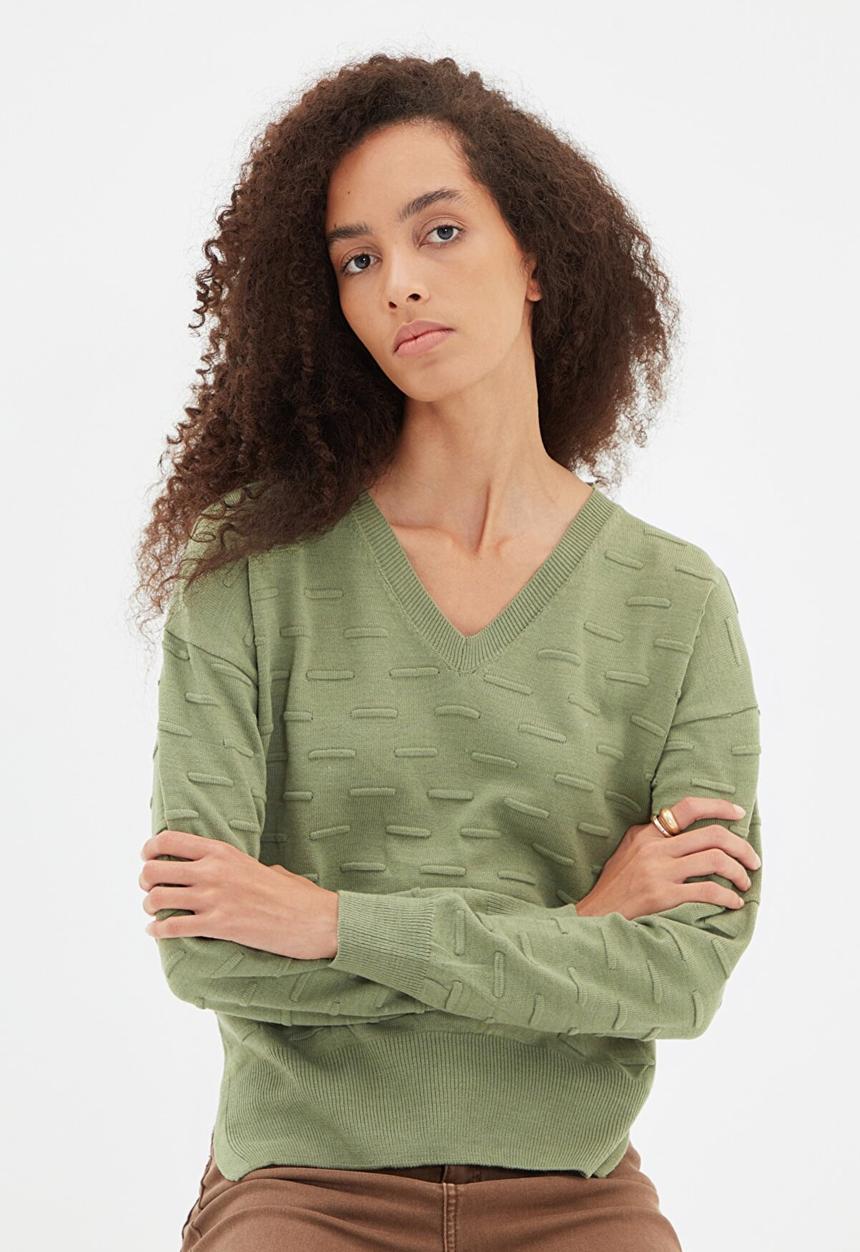 Trendyol - Knitted detailed knitwear sweater - mint