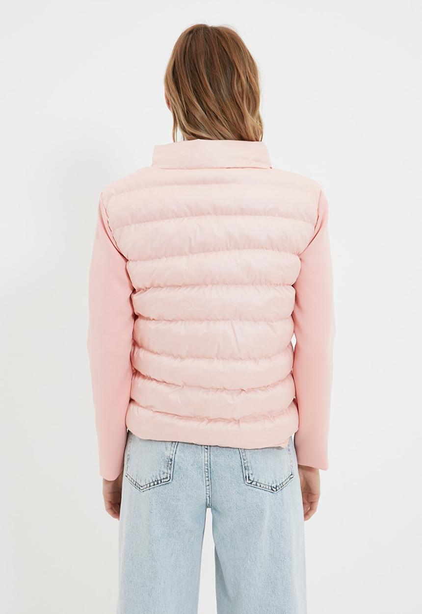 Trendyol - Sleeve detailed quilted coat - powder pink