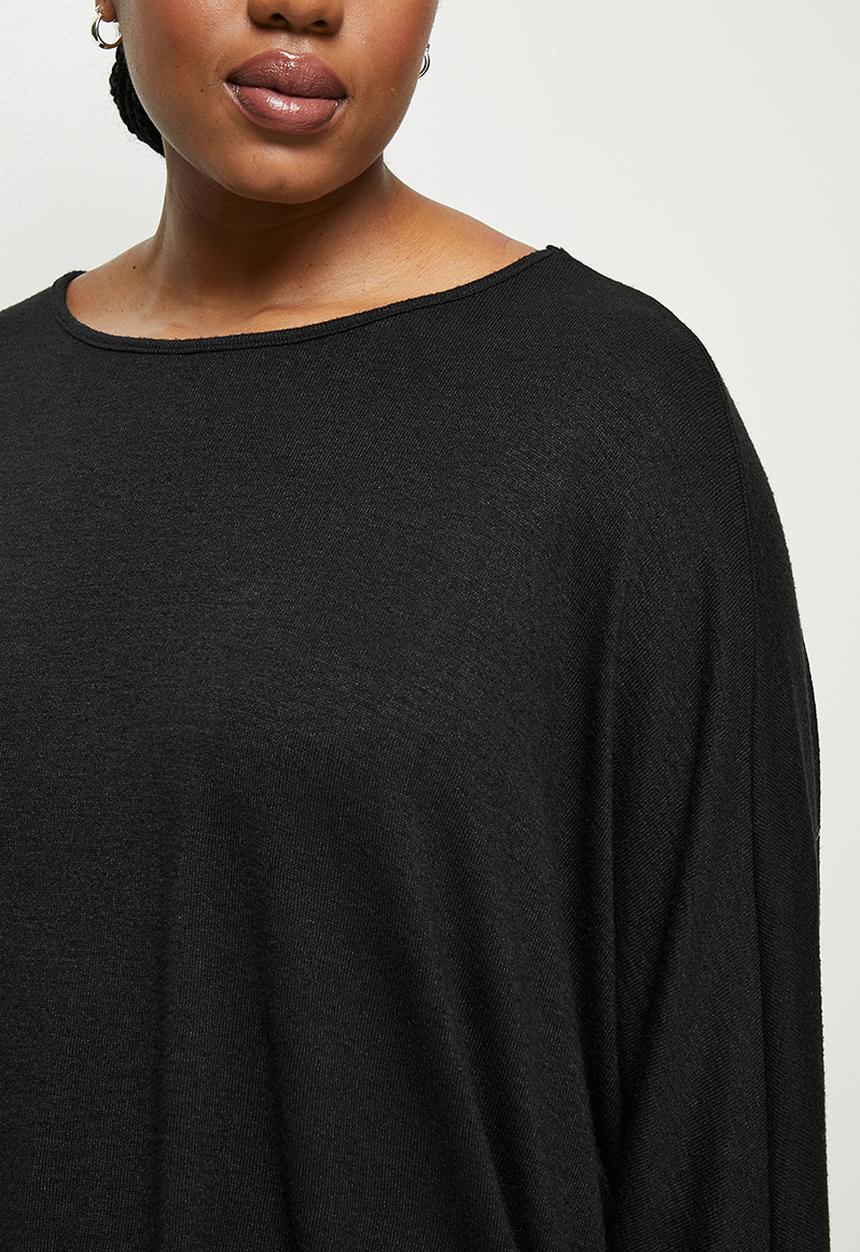 edit Plus - Soft touch oversize top - black