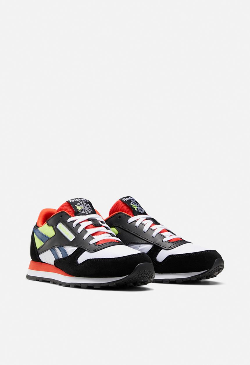Reebok - Junior cl lthr - core black/white/dynamic red