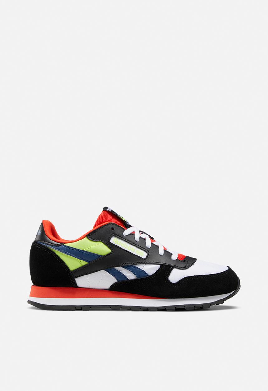 Reebok - Junior cl lthr - core black/white/dynamic red