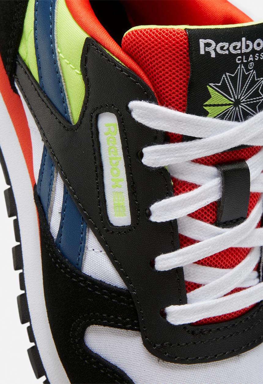 Reebok - Kids cl lthr - core black/white/dynamic red