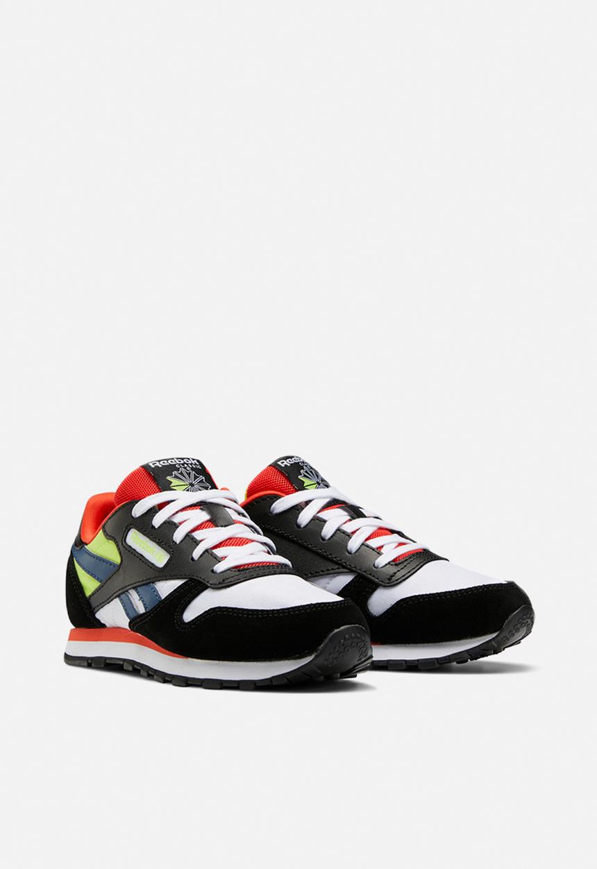 Reebok - Kids cl lthr - core black/white/dynamic red