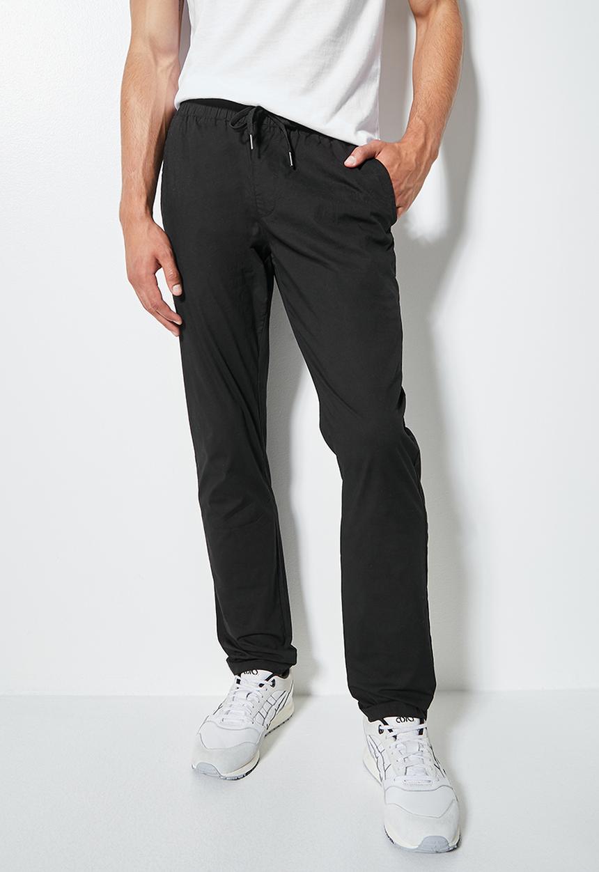 Superbalist - Deco cracker poplin elastic waistband pant - black