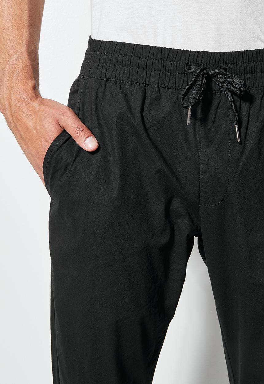 Superbalist - Deco cracker poplin elastic waistband pant - black