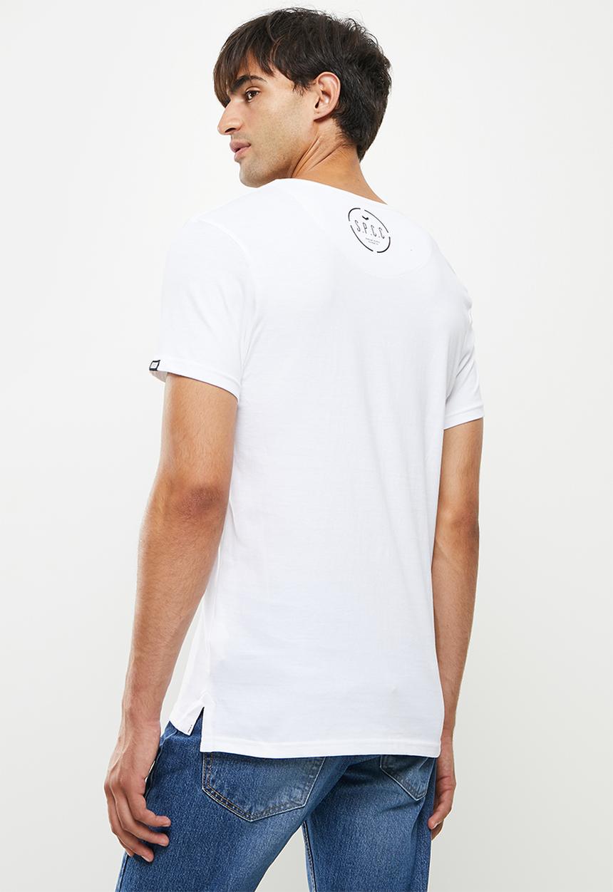 S.P.C.C - Deyn regular fit stepped hem tee - optical white