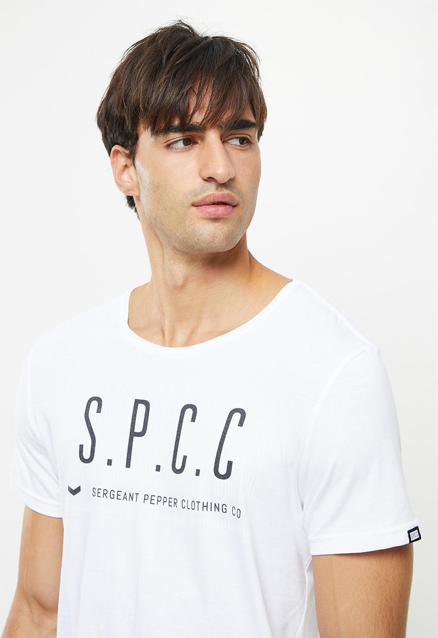 S.P.C.C - Deyn regular fit stepped hem tee - optical white