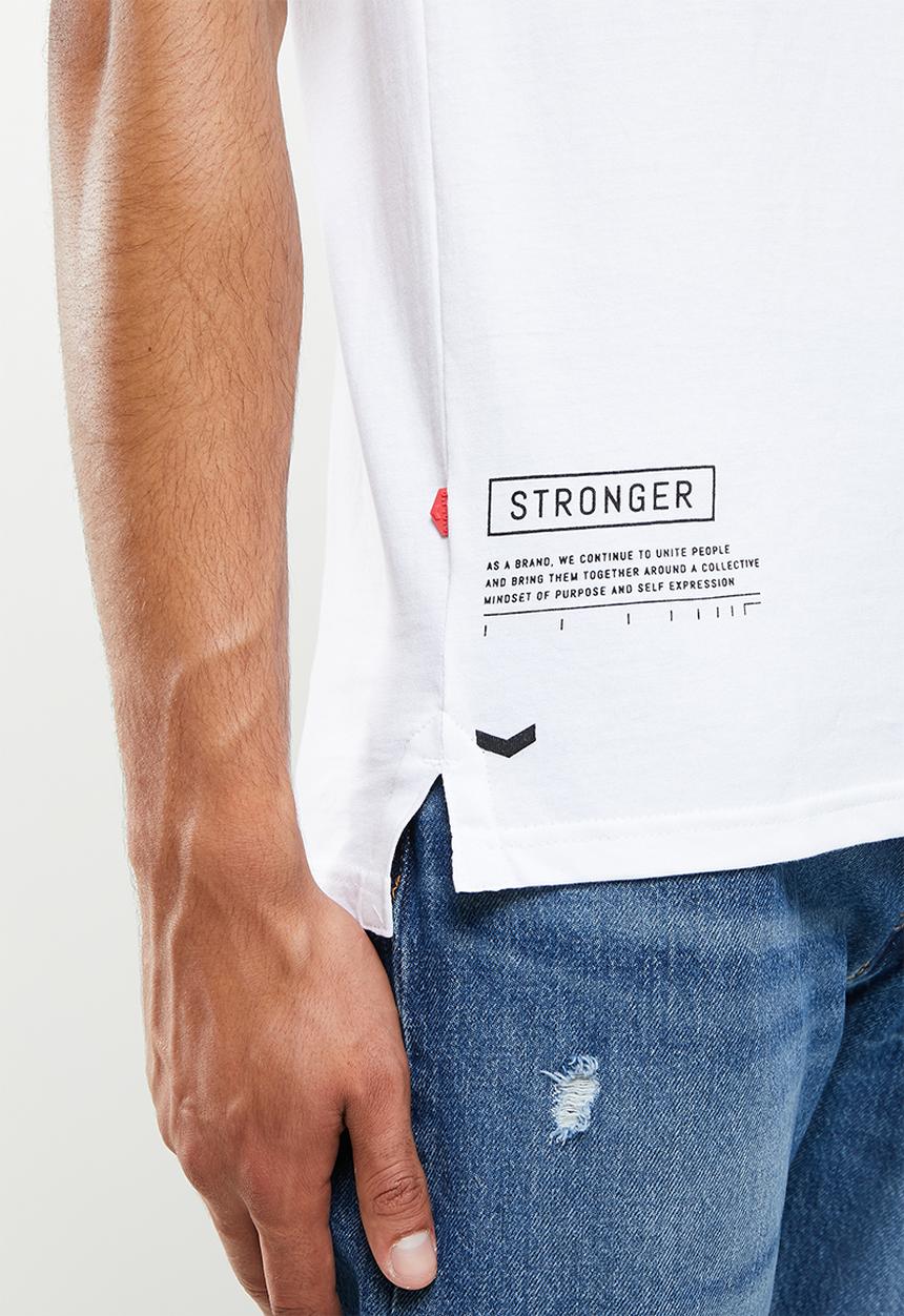 S.P.C.C - Deyn regular fit stepped hem tee - optical white