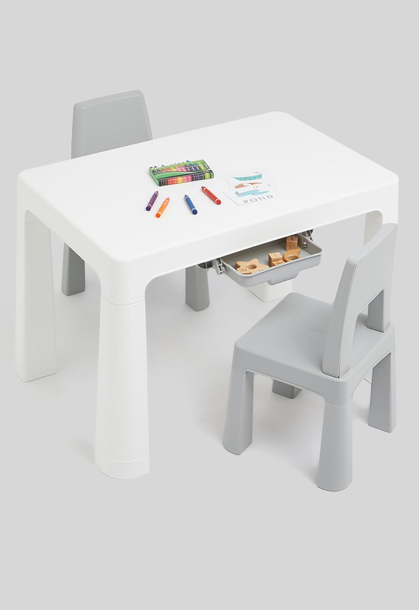 Sixth Floor - Laurel kids table & chair set - grey & white