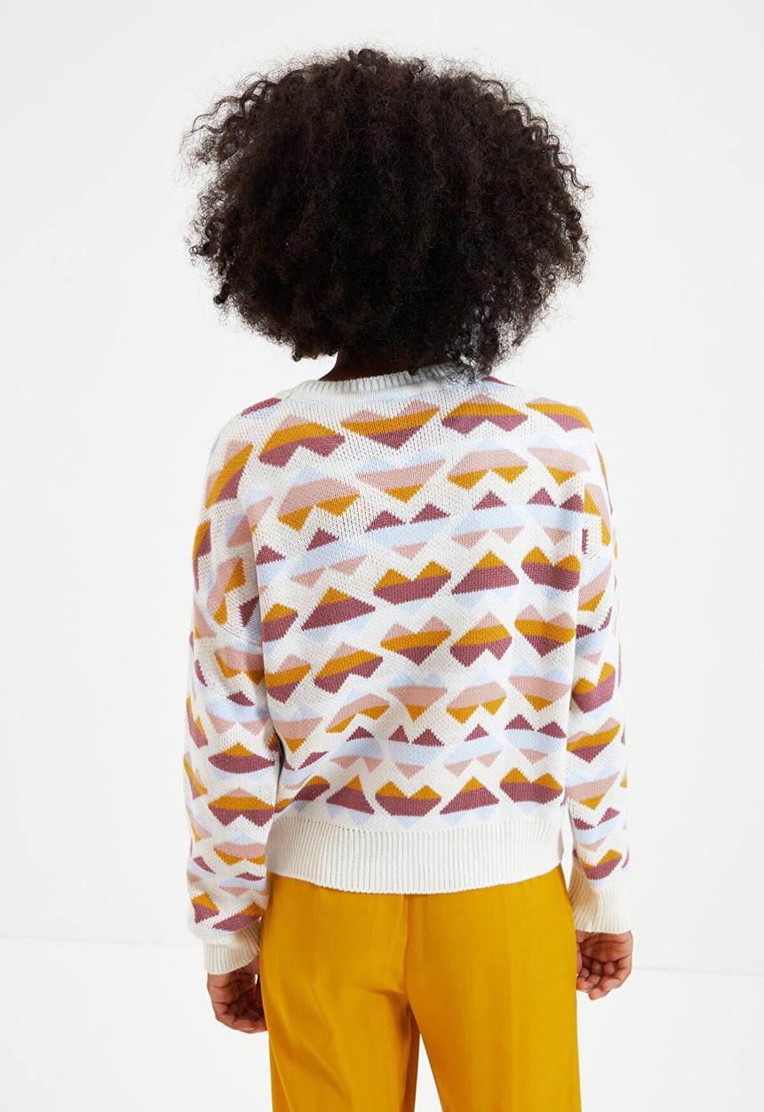 Trendyol - Jacquard knitwear sweater - ecru
