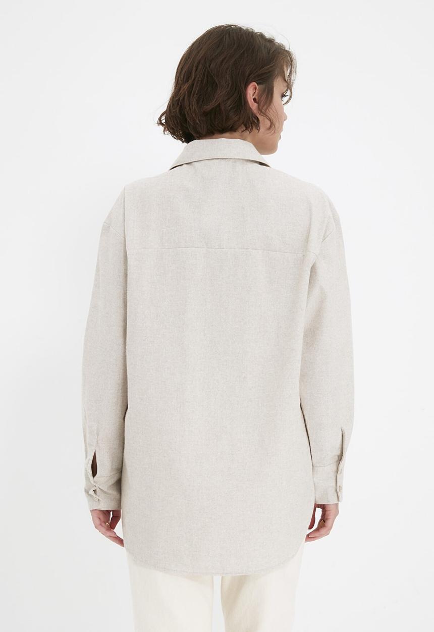 Trendyol - Pocket detailed shirt - beige