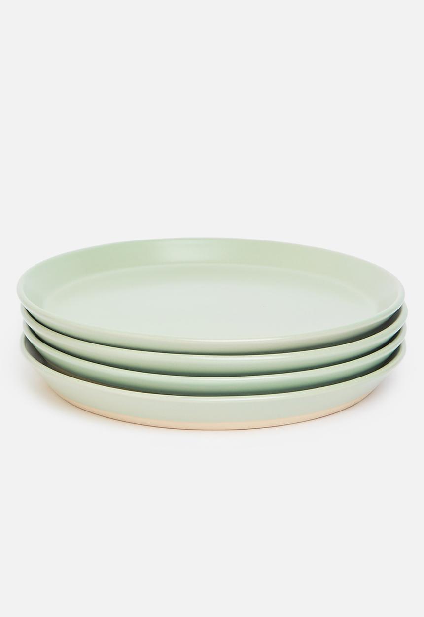 Sixth Floor - Ashen dinner plate set of 4 - sage